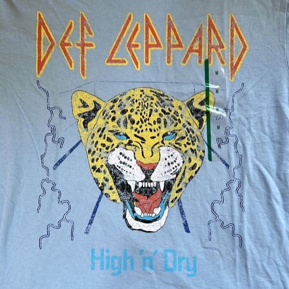 Women's Def Leppard Short Sleeve Graphic T-Shirt - Blue M - Picture 4 of 13
